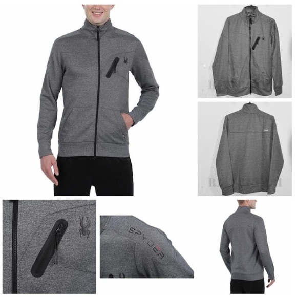 GRAY Spyder Active Men’s Full Zip Jacket - Picture 1 of 13